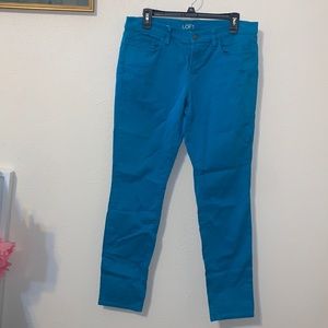 Ann Taylor Loft Modern Skinny Teal Pants